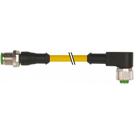 7000-40161-0330400 MURRELEKTRONIK M12 male 0° / M12 female 90° PUR 3X0.34 yellow UL/CSA, drag chain 4m