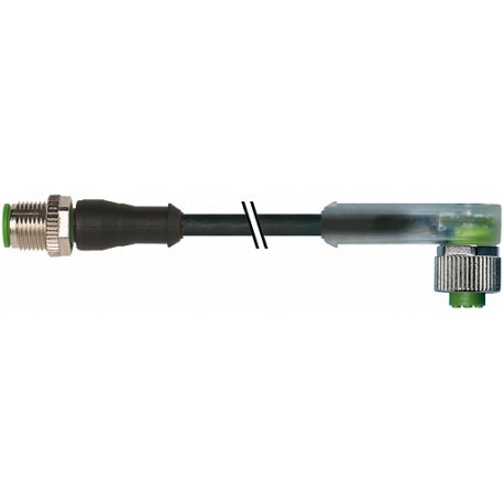 7000-40321-6330020 MURRELEKTRONIK M12 macho 0° / M12 hembra 90° LED PUR 3X0.34 negro UL/CSA, cadena portacab..