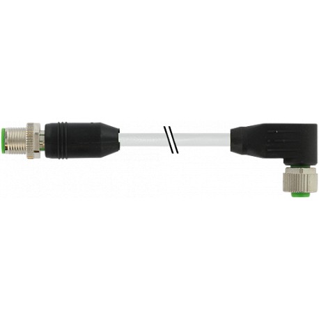 7000-40541-3490400 MURRELEKTRONIK M12 macho 0° / M12 fêmea 90° PUR 5x0.34 blindado cinza 4m