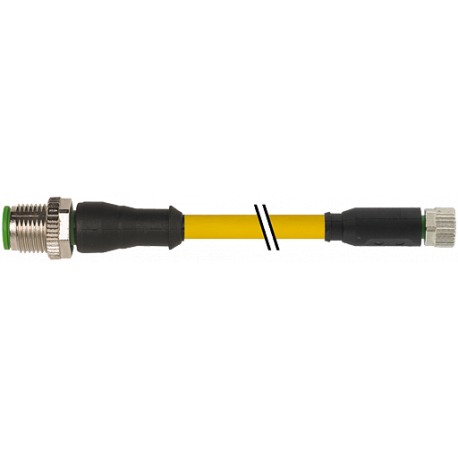 7000-40561-0100700 MURRELEKTRONIK M12 macho 0° / M8 fêmea 0° PVC 3x0.25 amarelo UL/CSA 7m