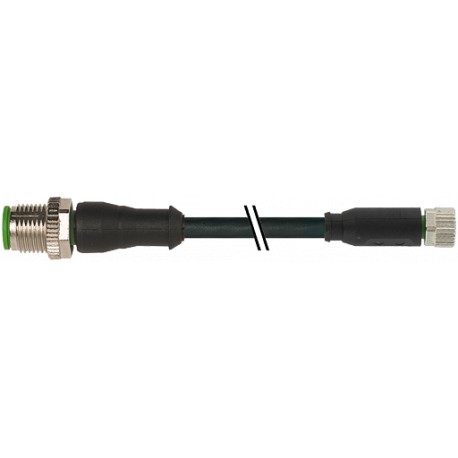 7000-40561-6100600 MURRELEKTRONIK M12 macho 0° / M8 hembra 0° PVC 3x0.25 negro UL/CSA 6m