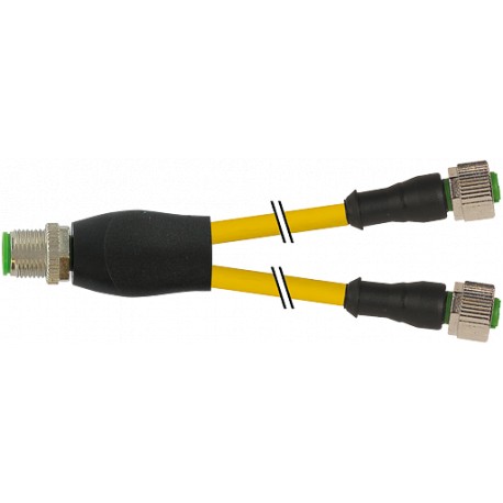 7000-40701-0130300 MURRELEKTRONIK M12 distribuidor en Y / M12 fêmea 0° PVC 3X0.34 amarelo UL/CSA 3m