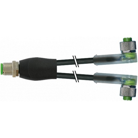 7000-40801-6130150 MURRELEKTRONIK M12 Y-distributor / M12 female 90° LED PVC 3X0.34 black UL/CSA 1.5m