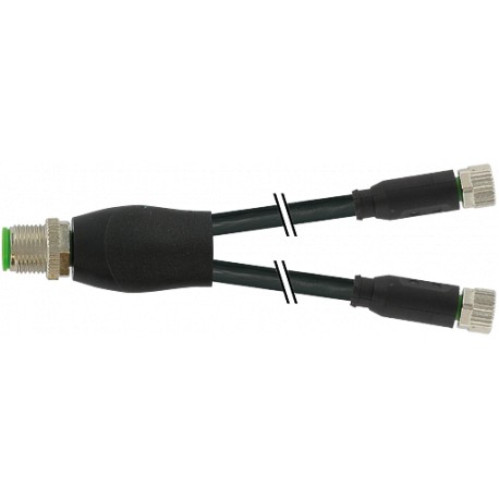 7000-40821-6100060 MURRELEKTRONIK M12 distribuidor en Y / M8 hembra 0° PVC 3x0.25 negro UL/CSA 0.6m