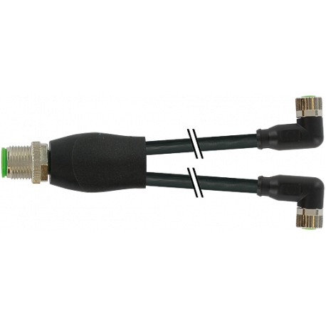 7000-40841-6300500 MURRELEKTRONIK M12 distributore a Y / M8 femmina 90° PUR 3x0.25 nero UL/CSA + catena port..