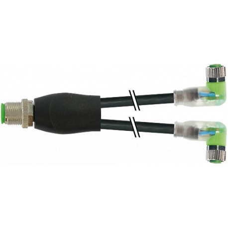 7000-40861-6300030 MURRELEKTRONIK M12 Y-дистрибьютор / M8 женский 90° LED PUR 3x0.25 черный UL/CSA + кабельн..