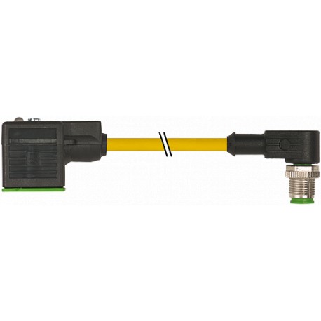 7000-40901-0260200 MURRELEKTRONIK M12 male 90° / MSUD valve plug form A 18 mm PUR 3X0.75 yellow 2m