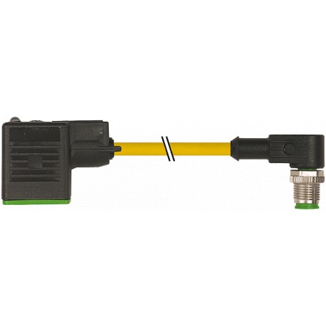 7000-41021-0560100 MURRELEKTRONIK M12 male 90° / MSUD valve plug form B 10 mm PUR 3X0.75 yellow + robot + dr..