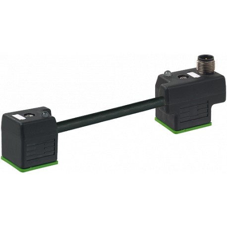 7000-41541-6360000 MURRELEKTRONIK M12 male on rear / MSUD double valve plug form A 18 mm PUR 3X0.75 black UL..