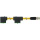 7000-41611-0370150 MURRELEKTRONIK M12 mâle droit+cable / MSUD bouchon de valve double 18 mm PUR 4X0.75 jaune..