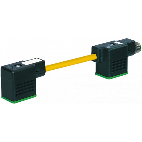 7000-41701-0160000 MURRELEKTRONIK M12 macho trasero / MSUD tapón válvula doble 10 mm PVC 3X0.75 amarillo