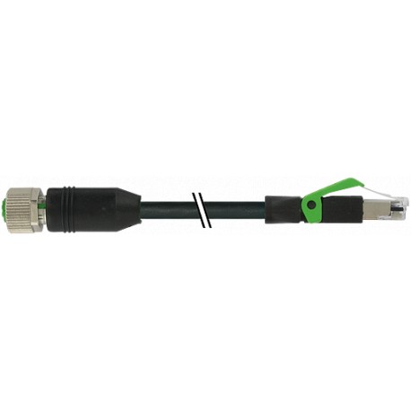 7000-44621-8511300 MURRELEKTRONIK M12 женский 0° / RJ45 мужчин 0° Ethernet PUR 2x2xAWG22 экранированный черн..