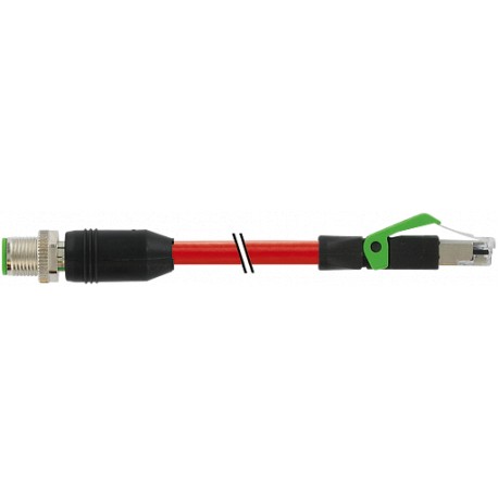 7000-44711-7920100 MURRELEKTRONIK M12 мужчин 0° / RJ45 мужчин 0° Ethernet PUR 2x2xAWG22 экранированный red U..