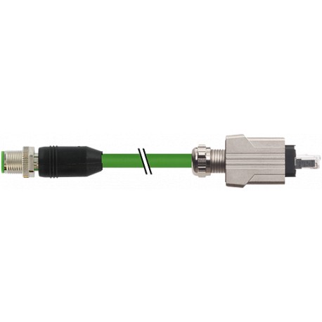 7000-44715-7960500 MURRELEKTRONIK M12 male 0° / Push Pull RJ45 0° PUR 2x2xAWG22 shielded green UL/CSA + drag..