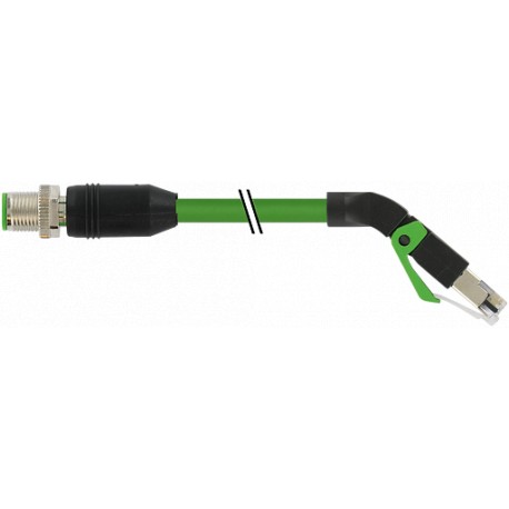 7000-44731-7960150 MURRELEKTRONIK M12 macho 0° / RJ45 45° abajo Ethernet PUR 2x2xAWG22 apantallado verde UL/..