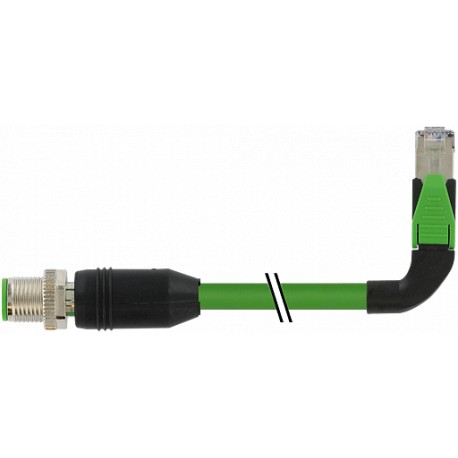 7000-44747-8000500 MURRELEKTRONIK M12 macho 0° / RJ45 90° izquierda Ethernet PVC 2x2xAWG22 apantallado verde..