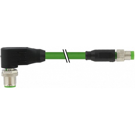 7000-44921-7910750 MURRELEKTRONIK M12 male 90° / M8 male 0°, Ethercat PUR 1x4xAWG26 shielded green UL/CSA + ..