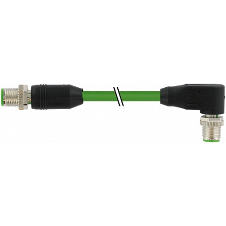 7000-51011-7900100 MURRELEKTRONIK M12 macho 0° / macho 90° X-cod. Gigabit PUR 4x2xAWG26 blindado verde UL/CS..