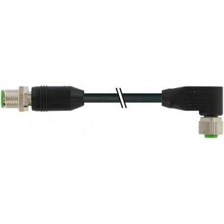 7000-53021-7051000 MURRELEKTRONIK M12 macho 0° / M12 fêmea 90° PUR 12x0,14 preto UL/CSA, cadeia porta-cabos ..