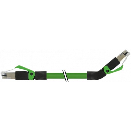 7000-74321-8000750 MURRELEKTRONIK RJ45 male 0° / RJ45 male 45° up, Ethernet PVC 2x2xAWG22 shielded green UL/..