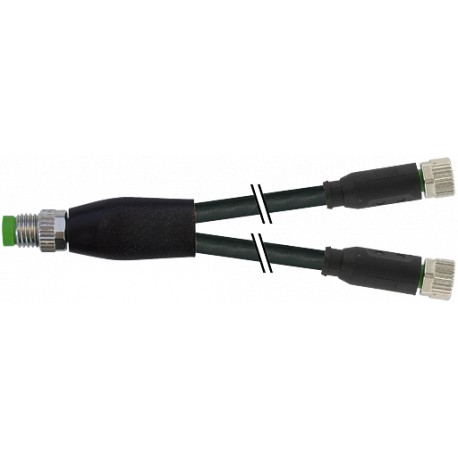 7000-87051-6100200 MURRELEKTRONIK M8 male Y-distributor / M8 female 0° PVC 3x0.25 black UL/CSA 2m