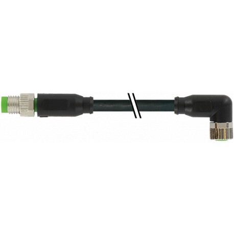 7000-88021-6200750 MURRELEKTRONIK M8 macho 0° / M8 fêmea 90° PUR 3x0.25 preto UL/CSA 7,5m