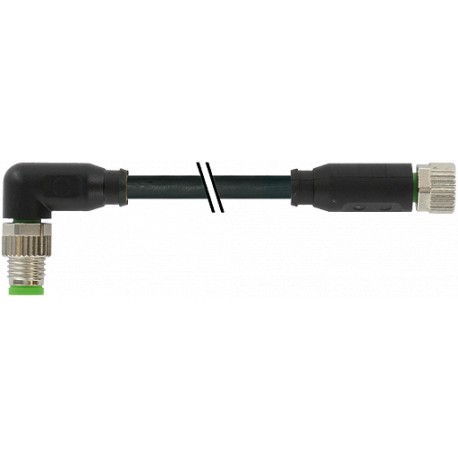 7000-88061-6300060 MURRELEKTRONIK M8 macho 90° / M8 fêmea 0° PUR 3x0.25 preto UL/CSA + cadeia porta-cabos 0,..