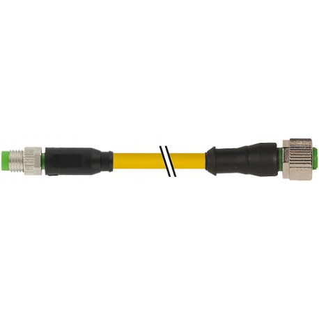 7000-88241-0100350 MURRELEKTRONIK M8 macho 0° / M12 fêmea 0° 3 pólos PVC 3x0.25 amarelo UL/CSA 3,5m