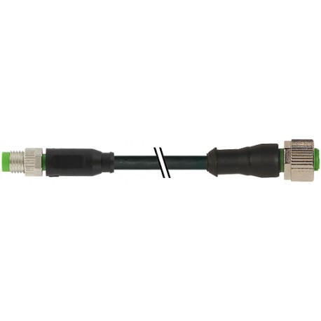 7000-88241-6200300 MURRELEKTRONIK M8 macho 0° / M12 hembra 0° 3 polos PUR 3x0.25 negro 3m