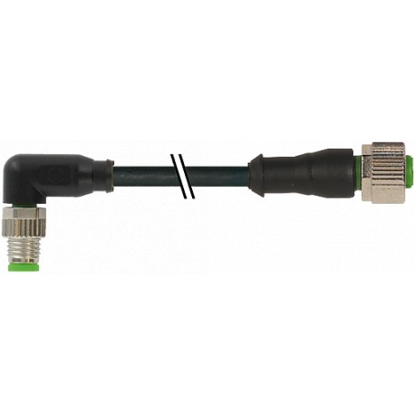 7000-88301-6100030 MURRELEKTRONIK M8 male 90° / M12 female 0° PVC 3x0.25 black UL/CSA 0,3m