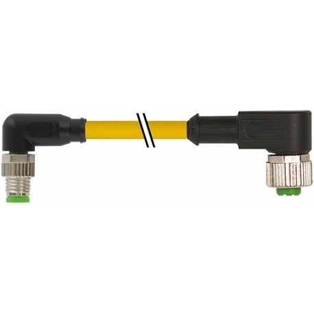 7000-88321-0100100 MURRELEKTRONIK M8 male 90° / M12 female 90° PVC 3x0.25 yellow UL/CSA 1m