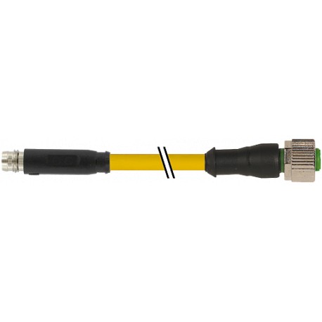 7000-88361-0300100 MURRELEKTRONIK M8 mâle snap-in / M12 femelle droit à vis PUR 3x0.25 jaune UL/CSA + chaîne..