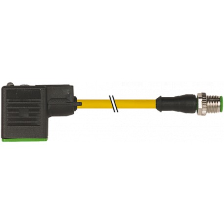 7000-88701-0330100 MURRELEKTRONIK M8 male 0° 3 pole / MSUD valve plug form A 18 mm PUR 3X0.34 yellow, UL/CSA..