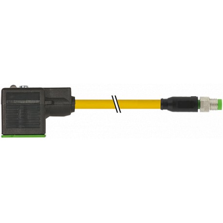 7000-88741-0330060 MURRELEKTRONIK M8 male 0° 3 pole / MSUD valve plug form B 10 mm PUR 3X0.34 yellow, UL/CSA..