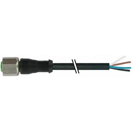 7004-12221-6140500 MURRELEKTRONIK M12 hembra 0° con cable V4A PVC 4X0.34 negro UL/CSA 5m