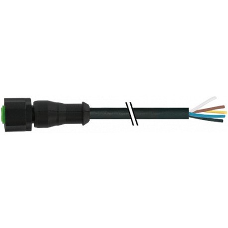 7005-12241-6550150 MURRELEKTRONIK M12 женский 0° с кабелем Lite PUR 5x0.34 черный UL/CSA + робот + кабельная..