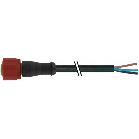 7023-20101-6260750 MURRELEKTRONIK M12 230V female 0° with cable 3p. C-coded PUR 3X0.75 black 7.5m