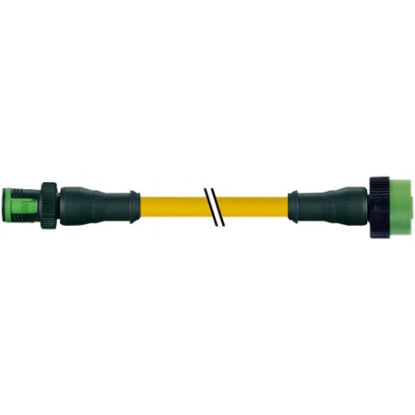 7050-40021-0340015 MURRELEKTRONIK MQ12 mâle droit / MQ12 femelle droit PUR 4x0.34 jaune UL/CSA + chaîne port..