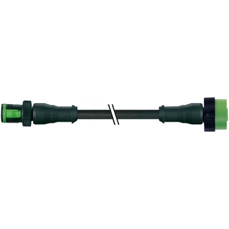 7050-40021-6340800 MURRELEKTRONIK MQ12 macho 0° / MQ12 hembra 0° PUR 4X0.34 negro UL/CSA, cadena portacables..