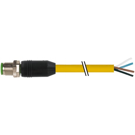 7700-12021-1501000 MURRELEKTRONIK M12 мужчин 0° с кабель TPE 4xAWG18/41 желтый UL,CSA + кабельная цепь 10m