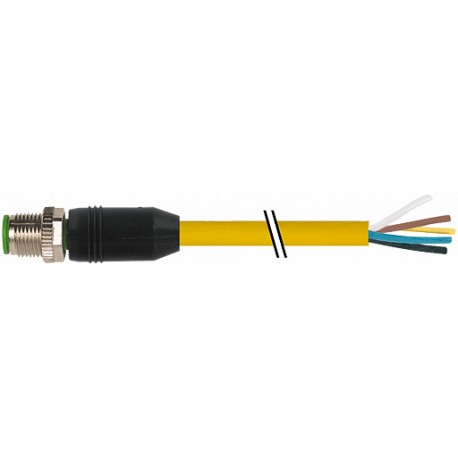 7700-12041-1620100 MURRELEKTRONIK M12 macho 0° con cable TPE 5xAWG18 amarillo UL/CSA + cadena portacables 1m