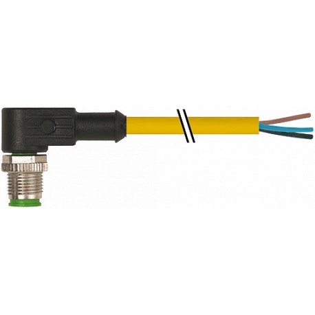 7700-12081-U031000 MURRELEKTRONIK M12 male 90° with cable TPE 3x22AWG yellow UL/CSA, ITC/PLTC 10m