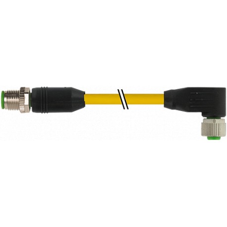 7700-40121-1500700 MURRELEKTRONIK M12 macho 0° / M12 hembra 90° TPE 4xAWG18 amarillo UL/CSA + cadena portaca..