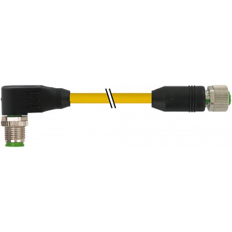 7700-40201-1500200 MURRELEKTRONIK M12 macho 90° / M12 fêmea 0° TPE 4xAWG18/41 amarelo UL,CSA + cadeia porta-..