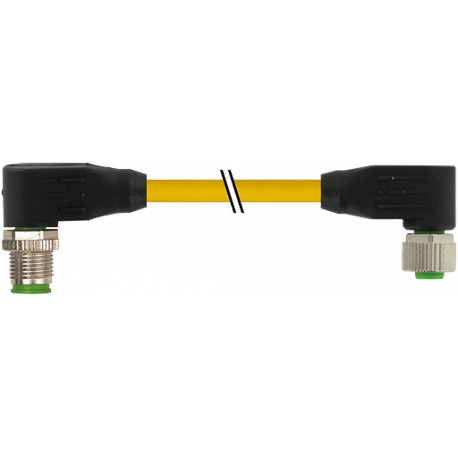 7700-40281-1610100 MURRELEKTRONIK M12 maschio 90° / M12 femmina 90° TPE 5xAWG18 giallo UL/CSA + catena porta..