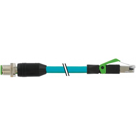 7700-44711-S4U0100 MURRELEKTRONIK M12 macho 0° / RJ45 macho 0° Ethernet TPE 2x2xAWG24 apantallado azul UL/CS..