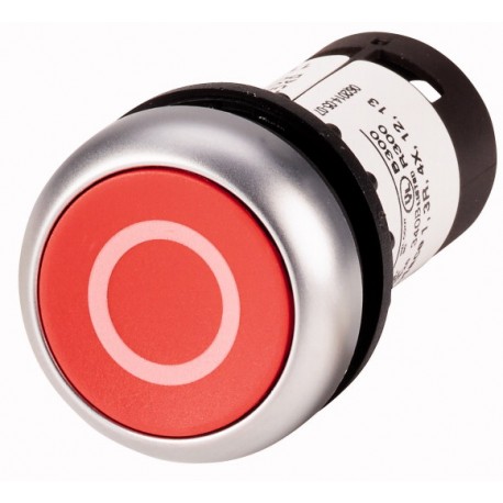 C22-D-R-X0-K11 132423 EATON ELECTRIC Pushbutton, Flat, momentary, 1 NC, 1 N/O, Screw connection, red, inscri..