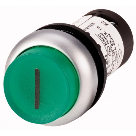C22-DLH-G-X1-K10-24 132558 EATON ELECTRIC Iluminado, estendido, atuador momentâneo de botão, 1 N/O, conexão ..