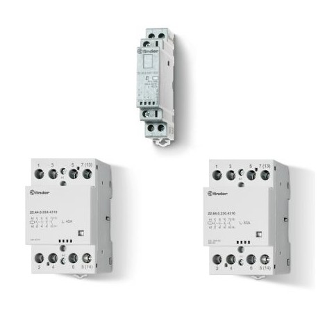 227202301310 FINDER Modular contactor SERIES 22, 2NA 32A AgNi, 230V AC/DC, mechanical indicator