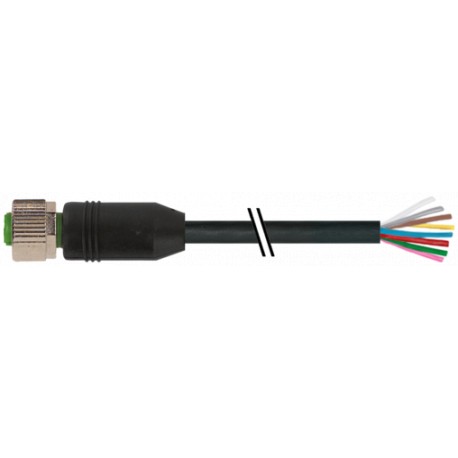 7000-17041-6070200 MURRELEKTRONIK M12 female 0° with cable PVC 8x0.25 bk UL/CSA 2.0m